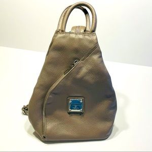 Valentina Leather Taupe Slingback Backpack